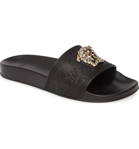 versace slide sandals|versace medusa flats sandals women.